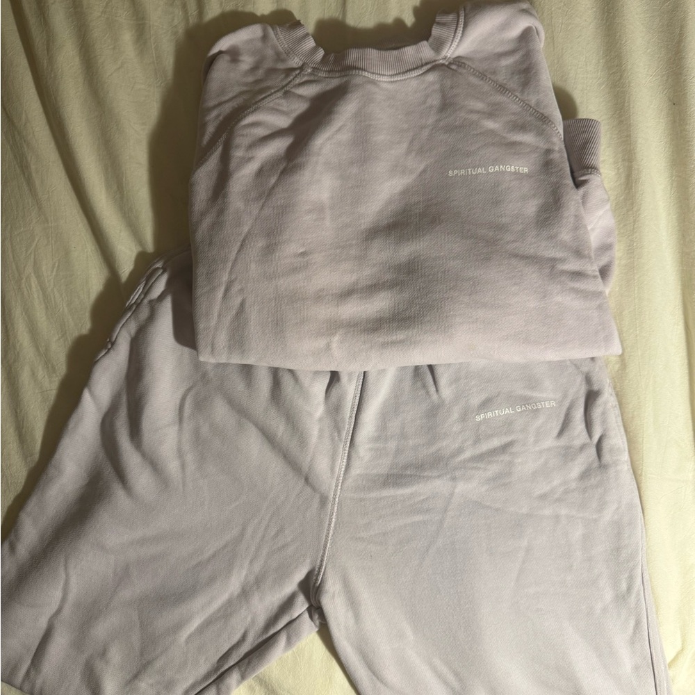 Spiritual Gangster Light Lavender Sweatshirt & Sweatpants Set